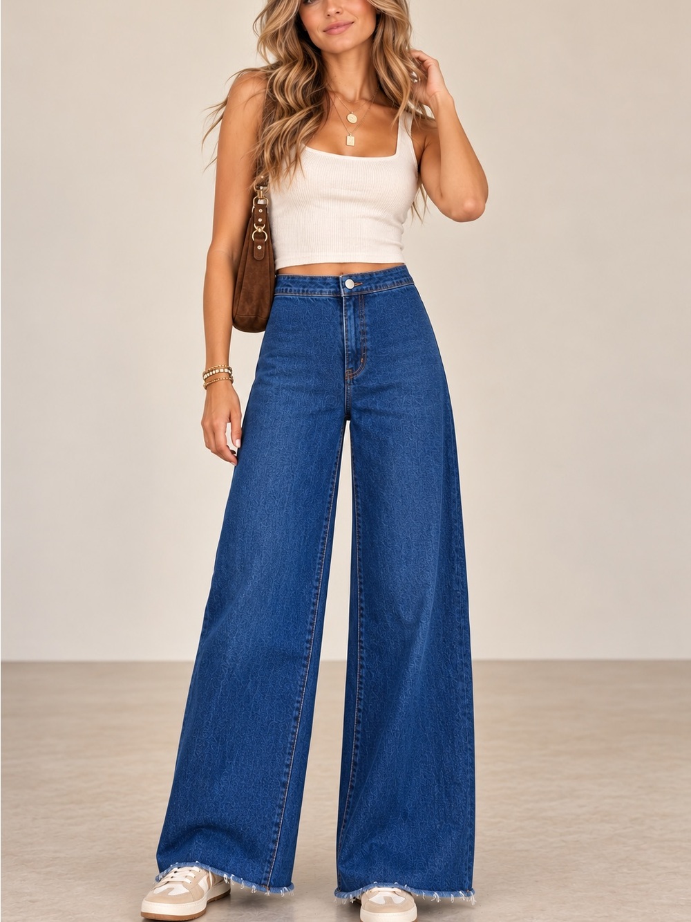 Universal Thread Sailor Wide Leg Raw Hem High Rise Denim Jeans Size 8R